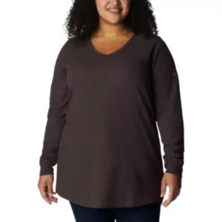 Women's Columbia Plus Size Pine Peak Long Sleeve Thermal Tunic Length T-Shirt